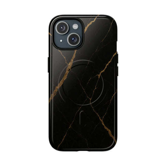 Black & Gold Marble iPhone Case with MagSafe - Shamo's