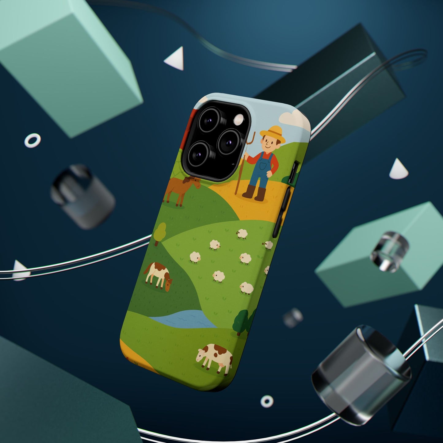 Farm-Themed Impact-Resistant MagSafe Phone Case