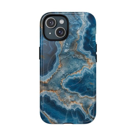 Blue Agate Marble iPhone Case —with MagSafe - Shamo's