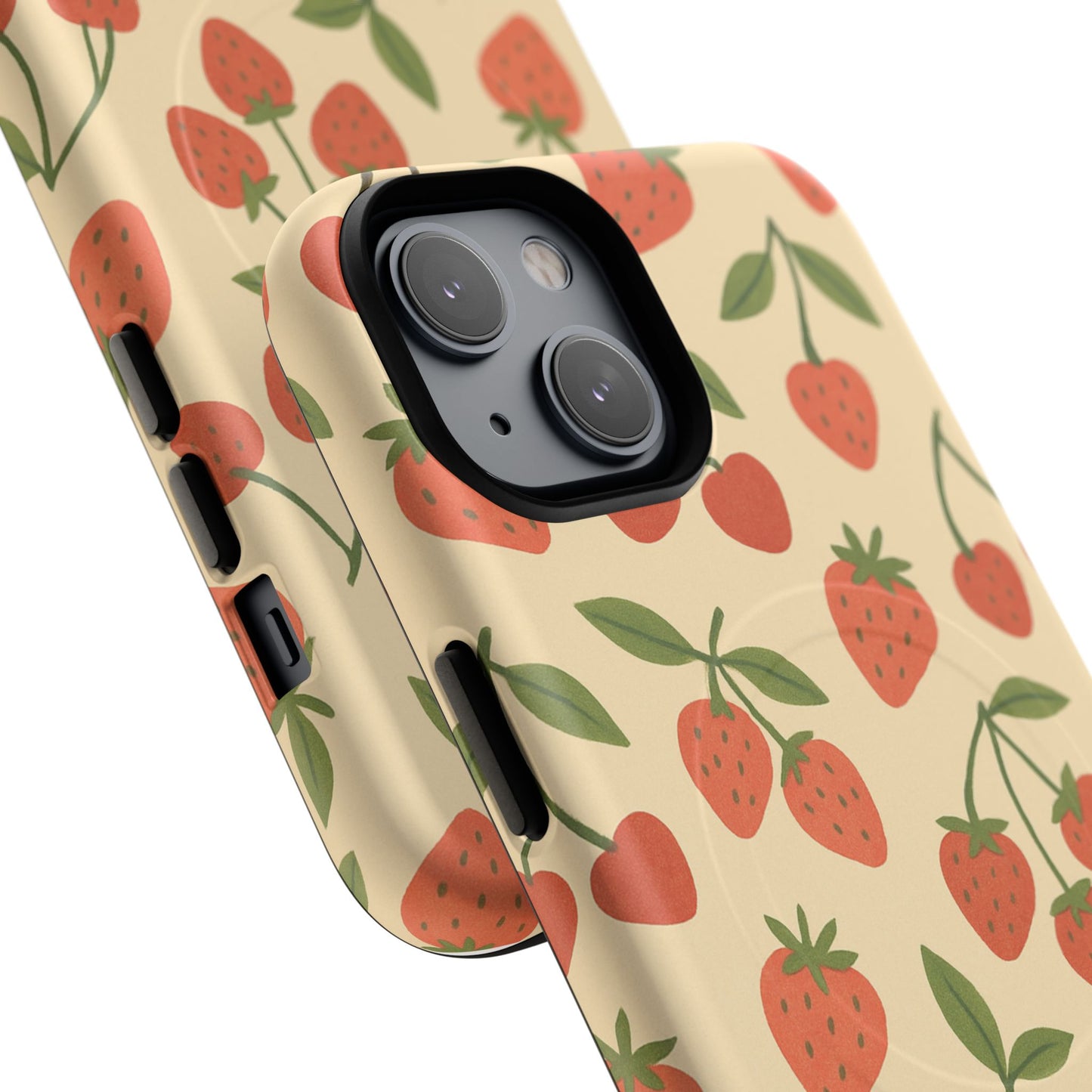 Strawberry Cherry Fruit Pattern iPhone Case | MagSafe Compatible
