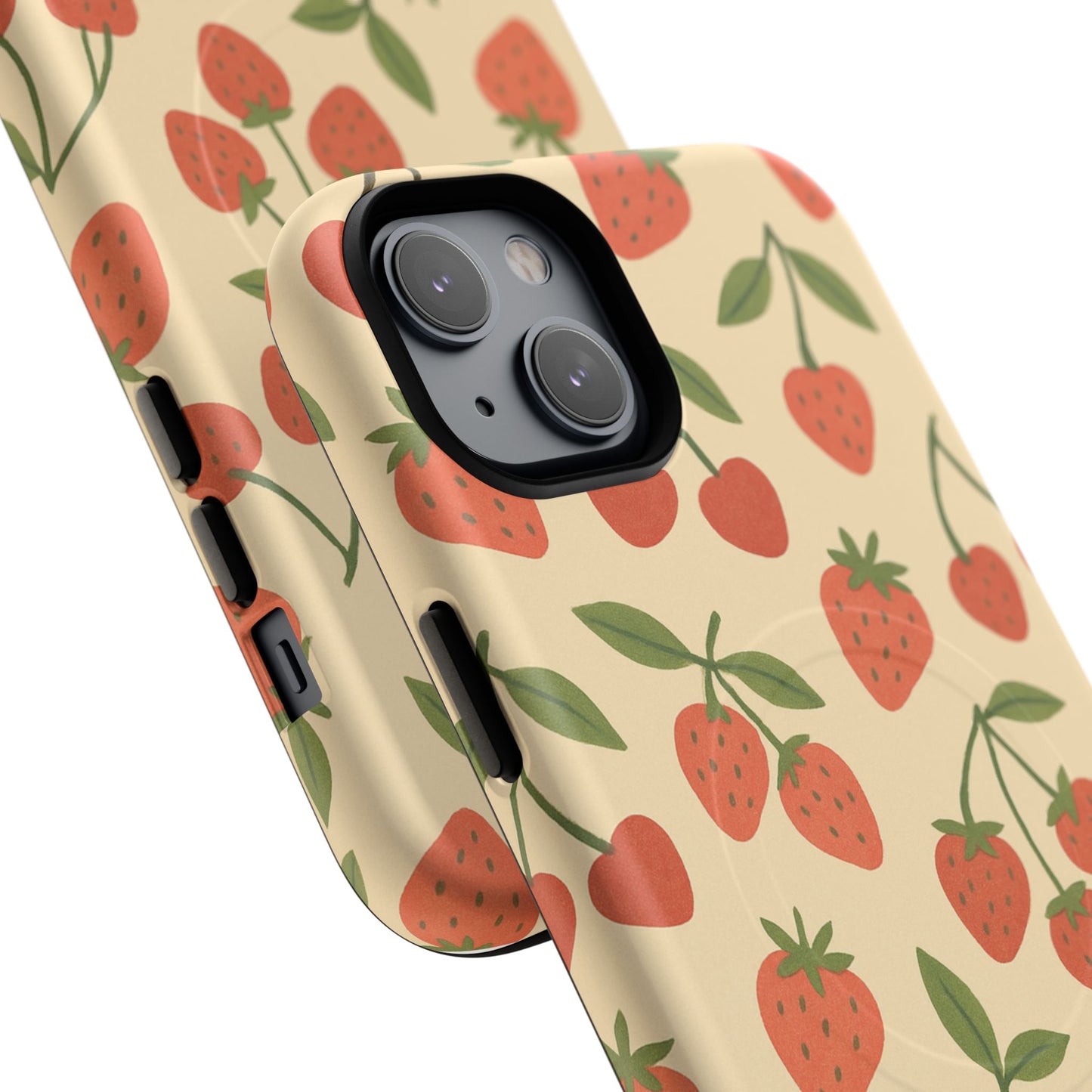 Strawberry Cherry Fruit Pattern iPhone Case | MagSafe Compatible