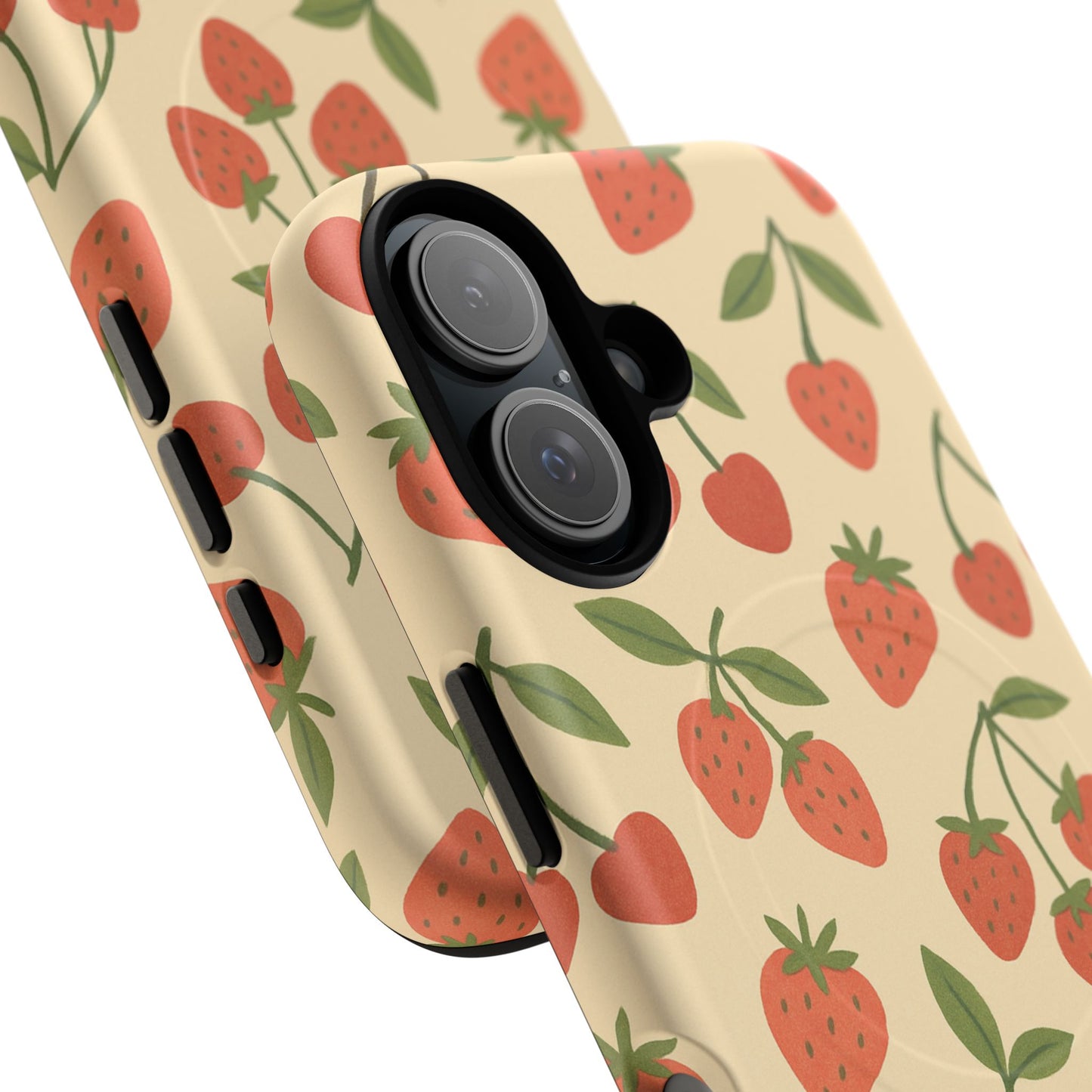 Strawberry Cherry Fruit Pattern iPhone Case | MagSafe Compatible