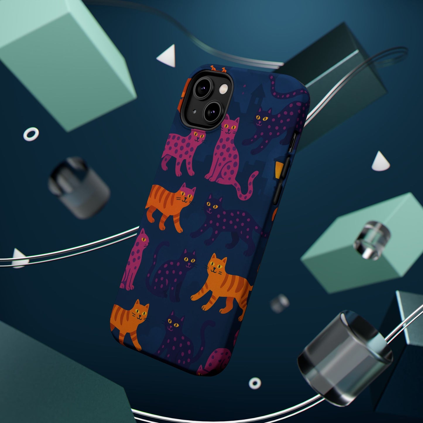 Colorful Cat Phone Case - MagSafe Impact-Resistant