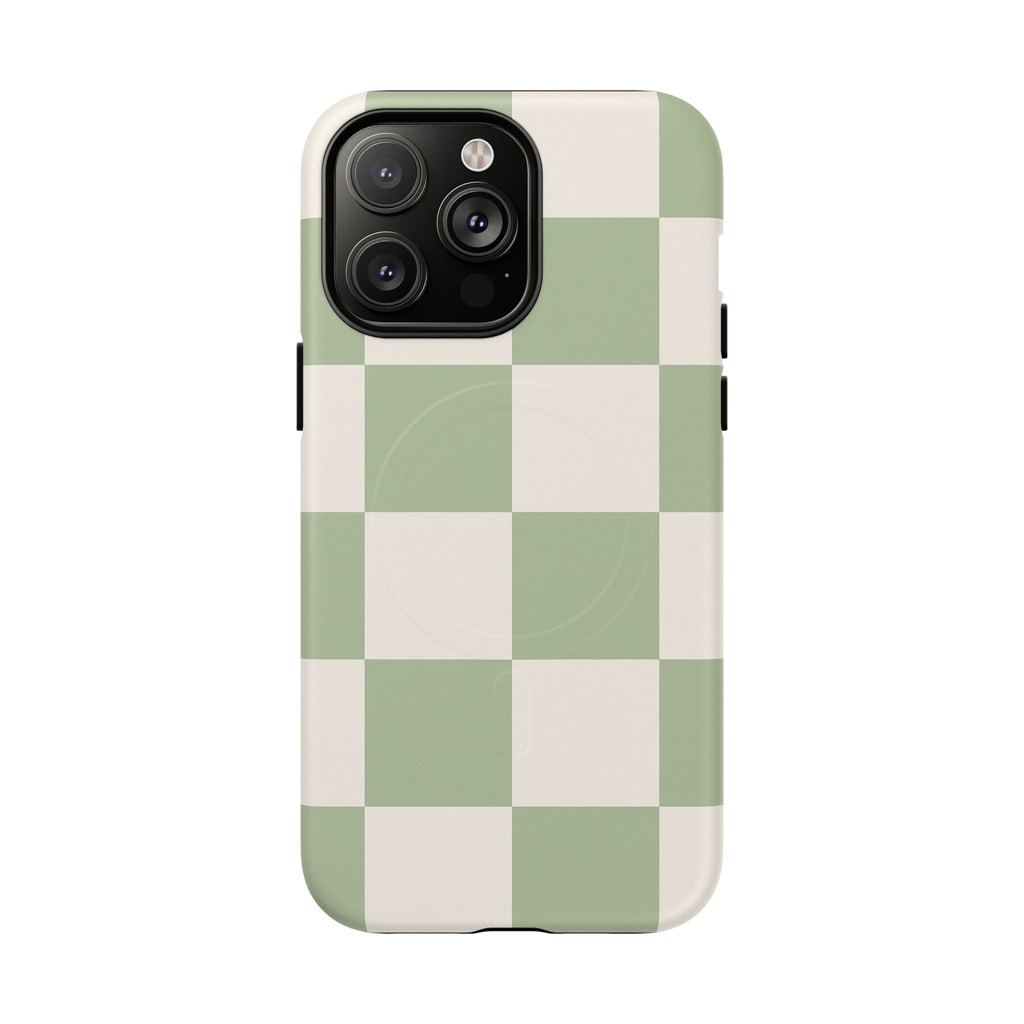 Sage Checkerboard Tough iPhone Case - Compatible with MagSafe