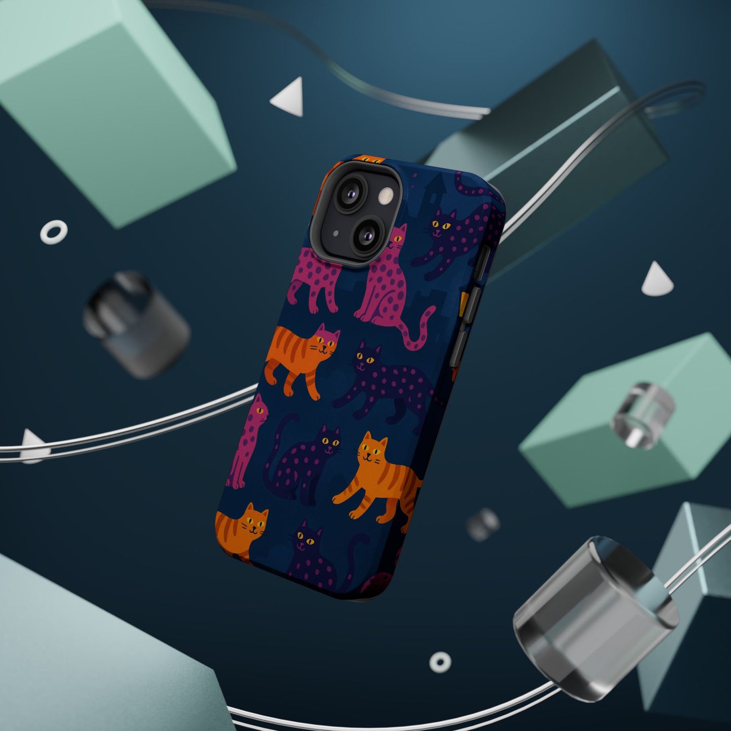 Colorful Cat Phone Case - MagSafe Impact-Resistant