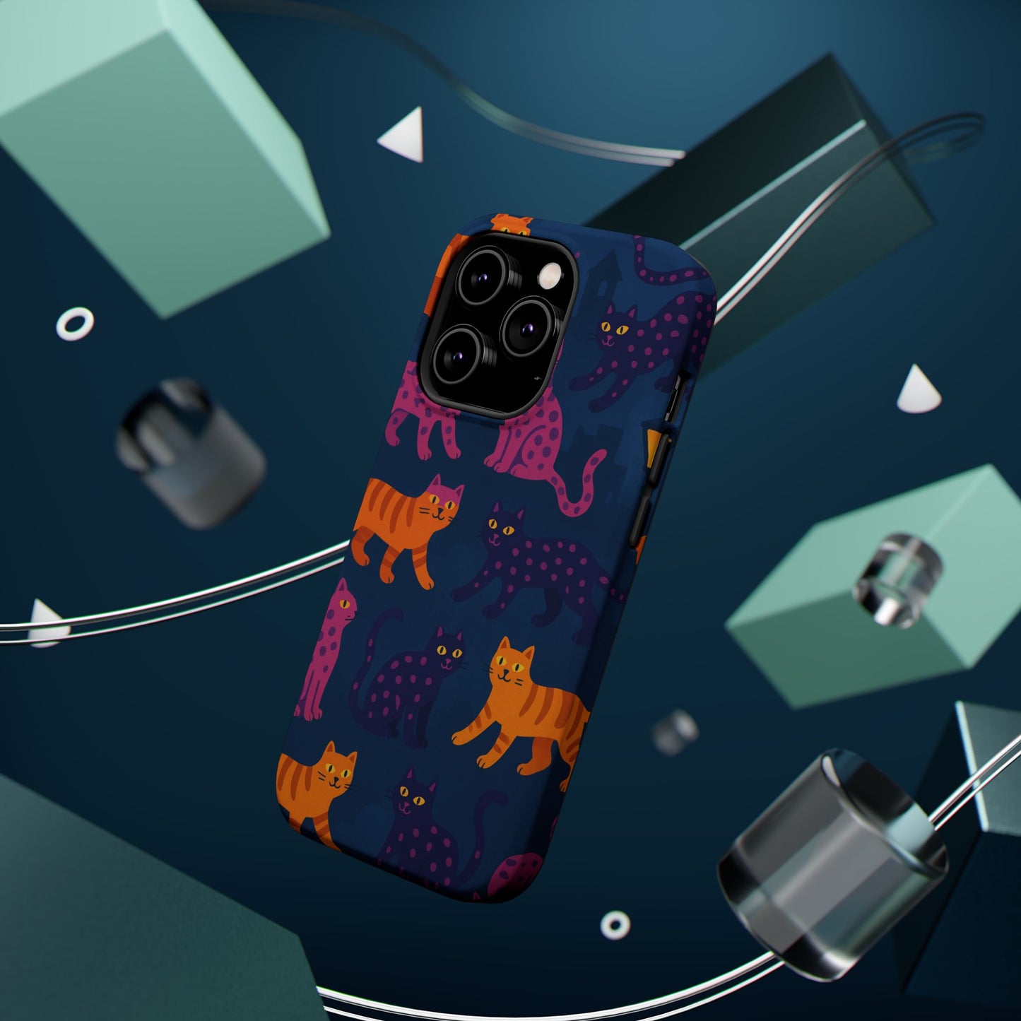 Colorful Cat Phone Case - MagSafe Impact-Resistant