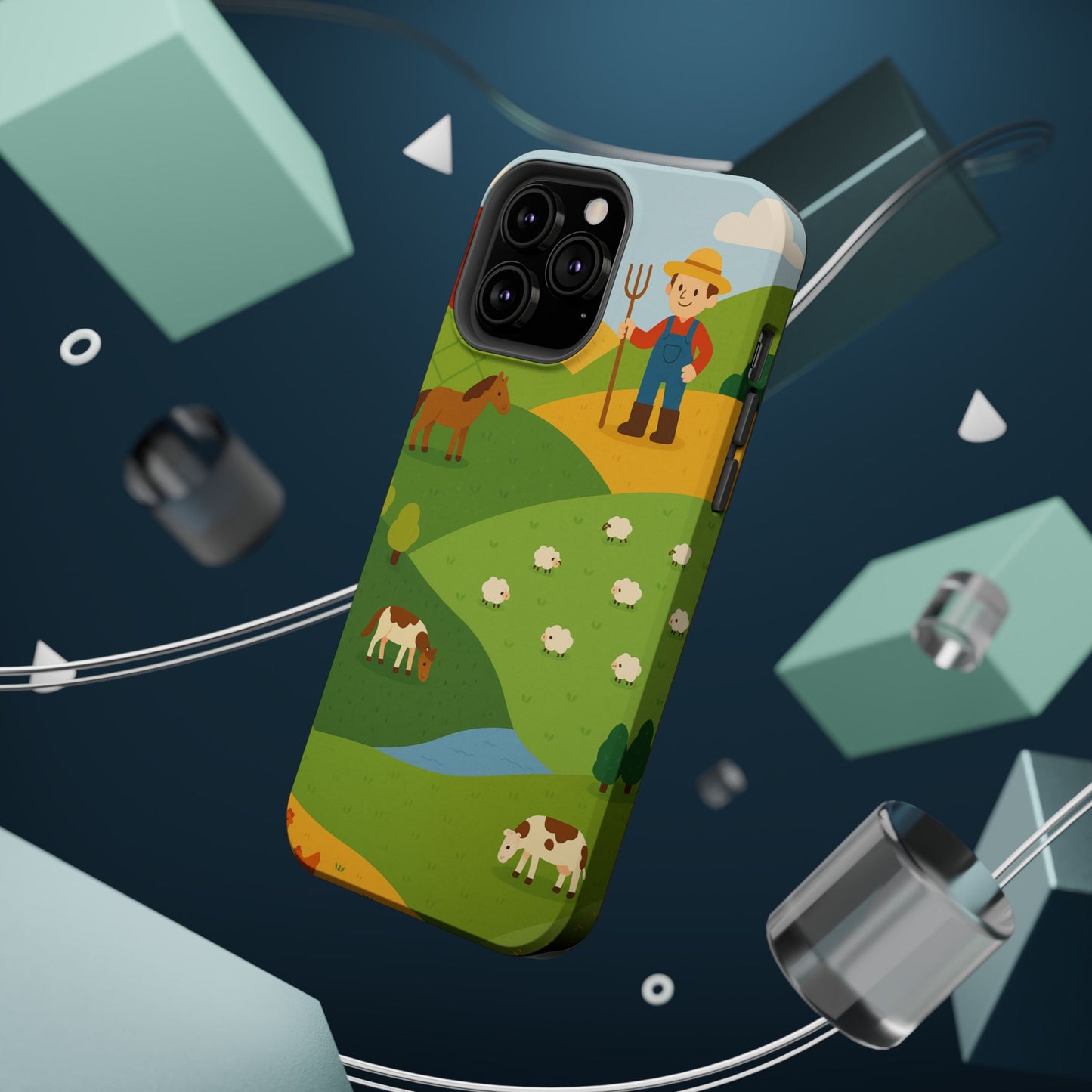 Farm-Themed Impact-Resistant MagSafe Phone Case