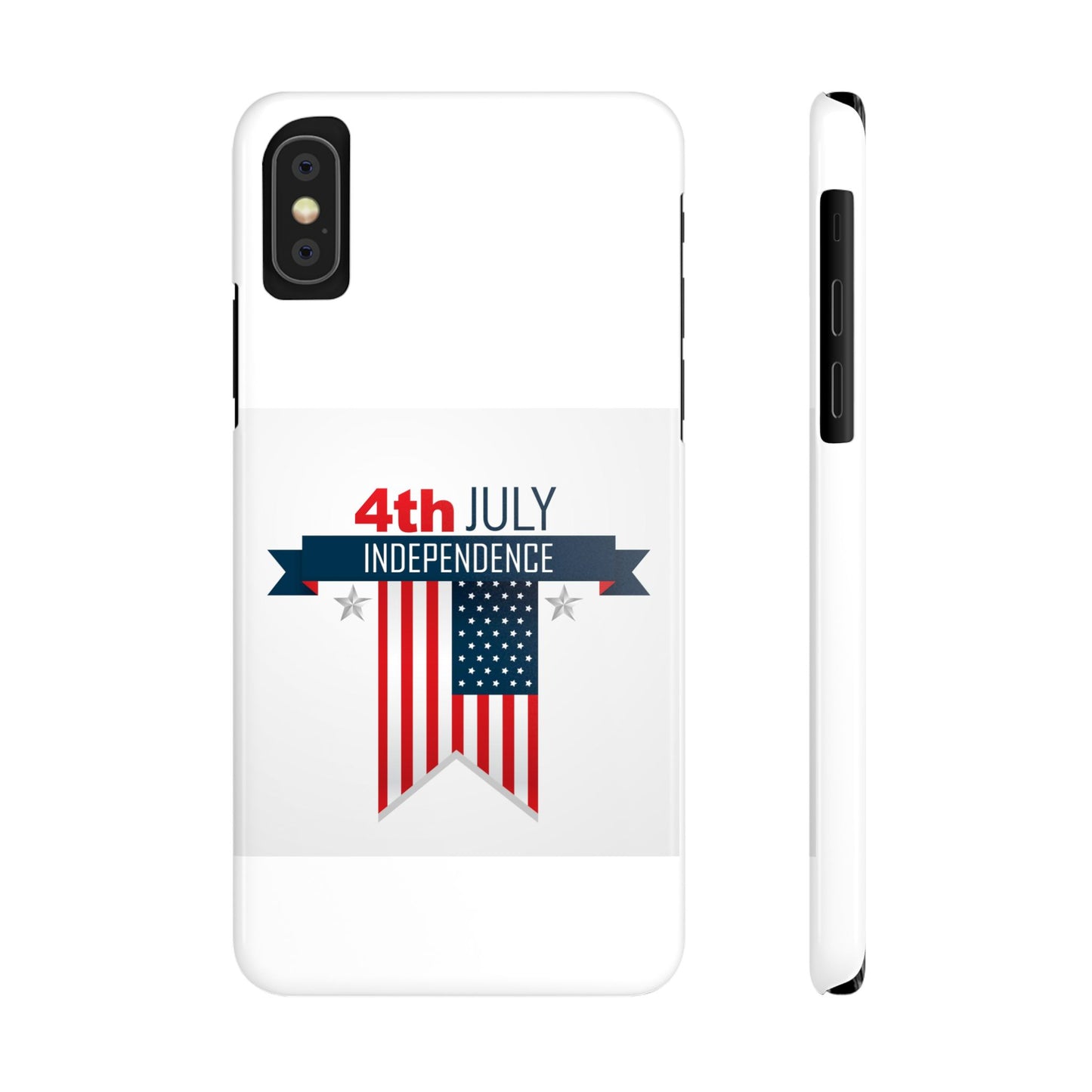 Slim Phone Cases with 4th of July writing for iPhone 17 and more