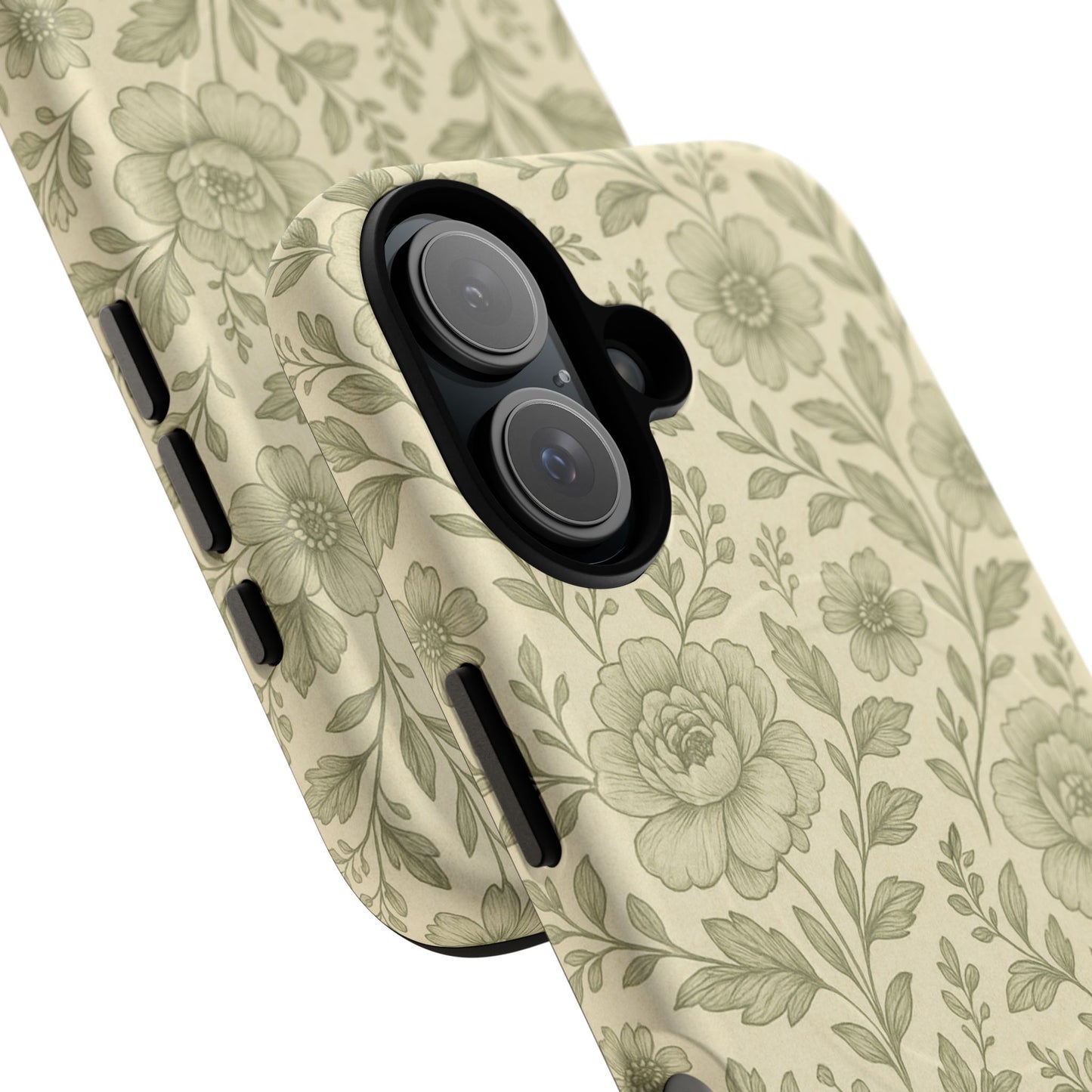 Sage Pattern Vintage Floral iPhone Case | Compatible with MagSafe