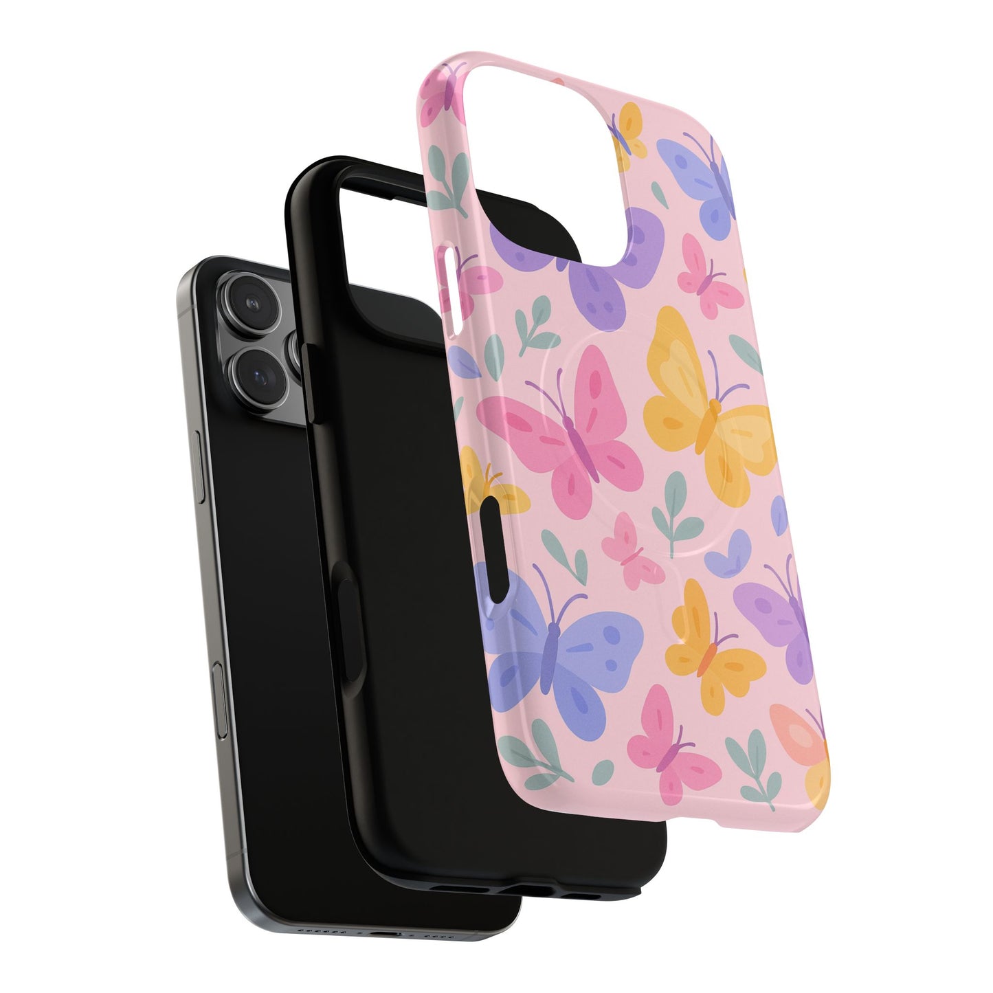 Butterfly Pattern Compatible with MagSafe Tough Magnetic Phone Case