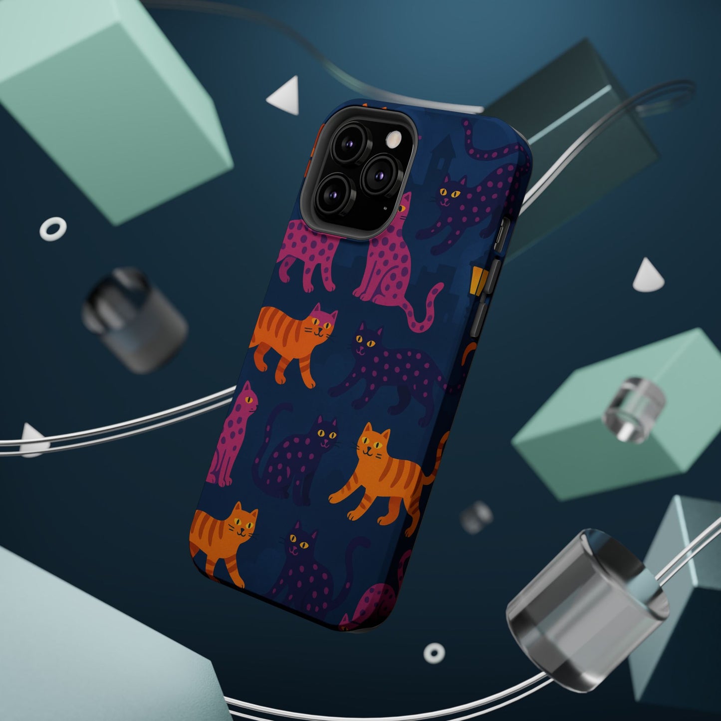 Colorful Cat Phone Case - MagSafe Impact-Resistant