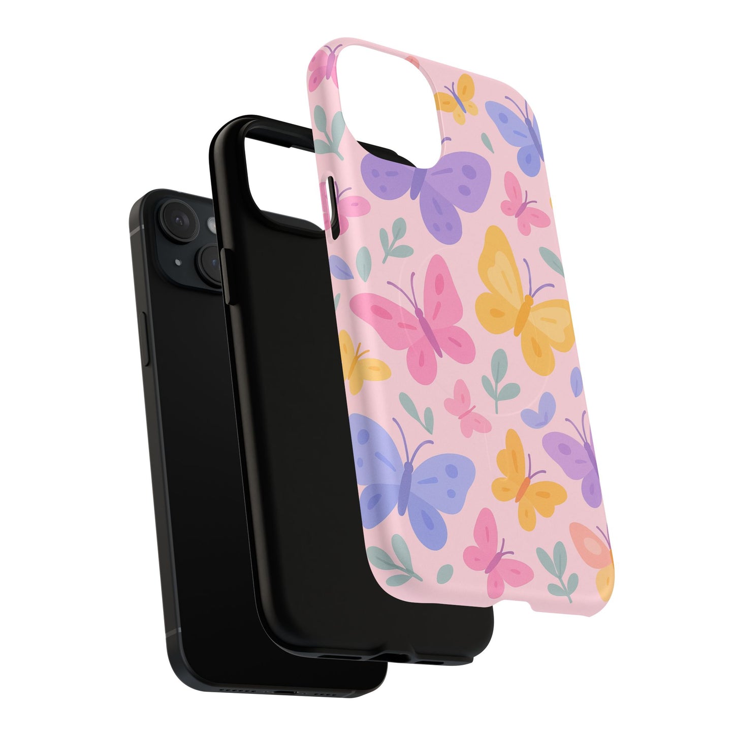Butterfly Pattern Compatible with MagSafe Tough Magnetic Phone Case