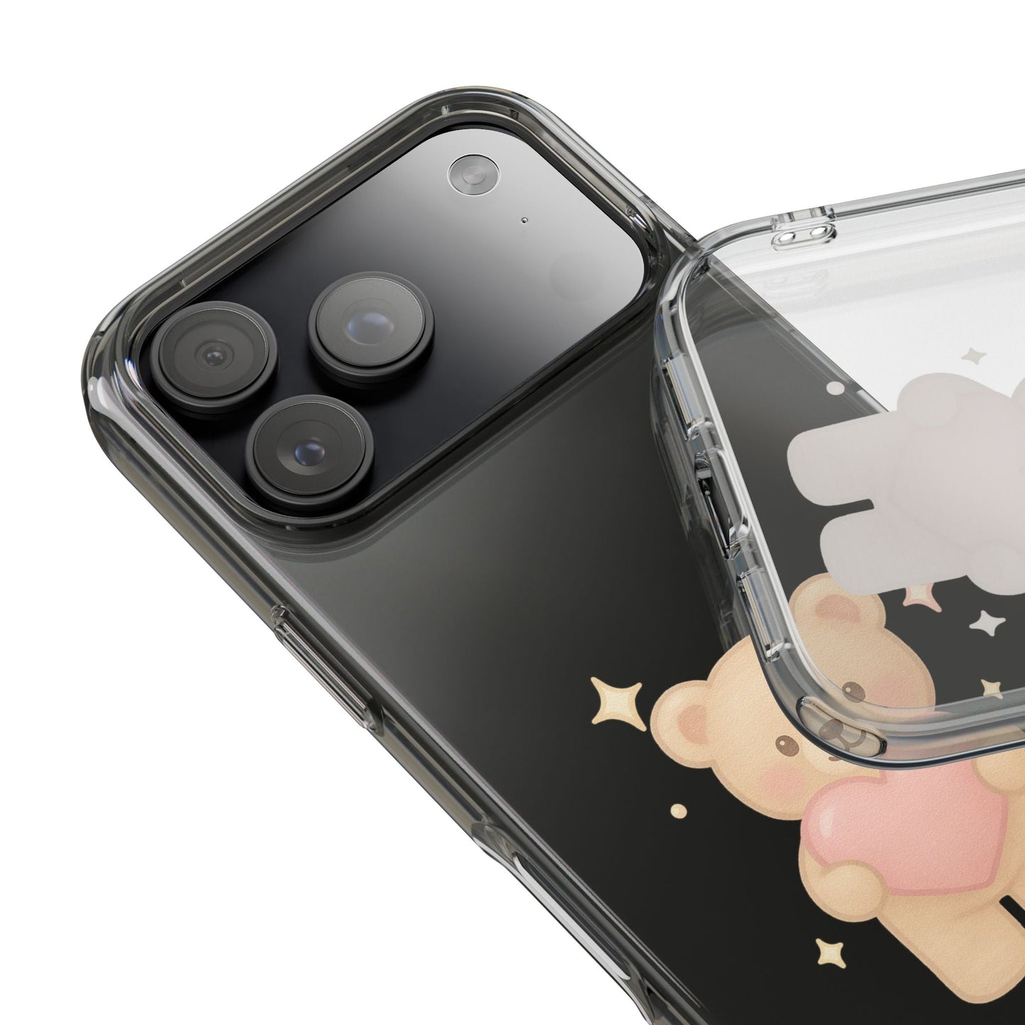 Romantic Teddy Bear Impact-Resistant iPhone Case with Heart Design Shamo's