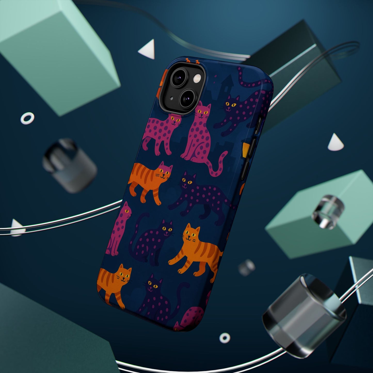 Colorful Cat Phone Case - MagSafe Impact-Resistant