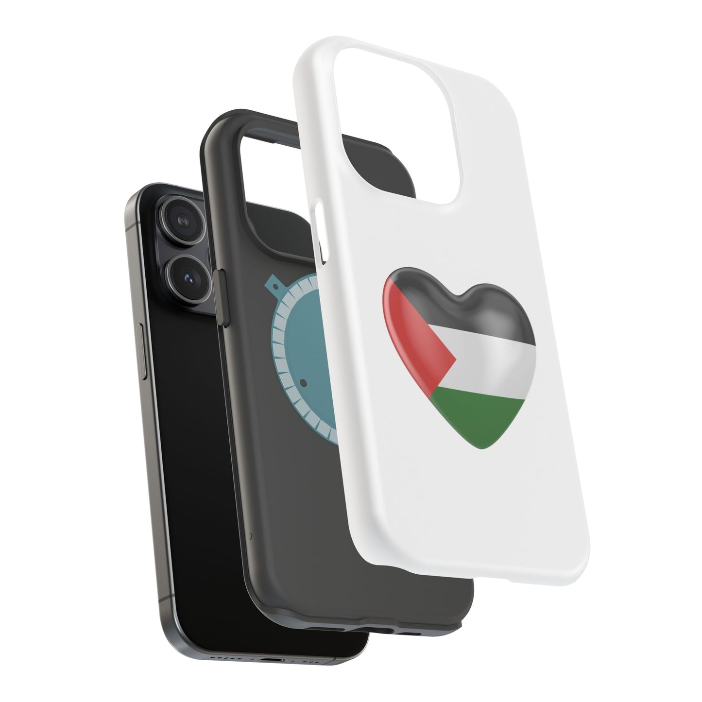 MagSafe Tough Cases with Palestinian flag in heart shape
