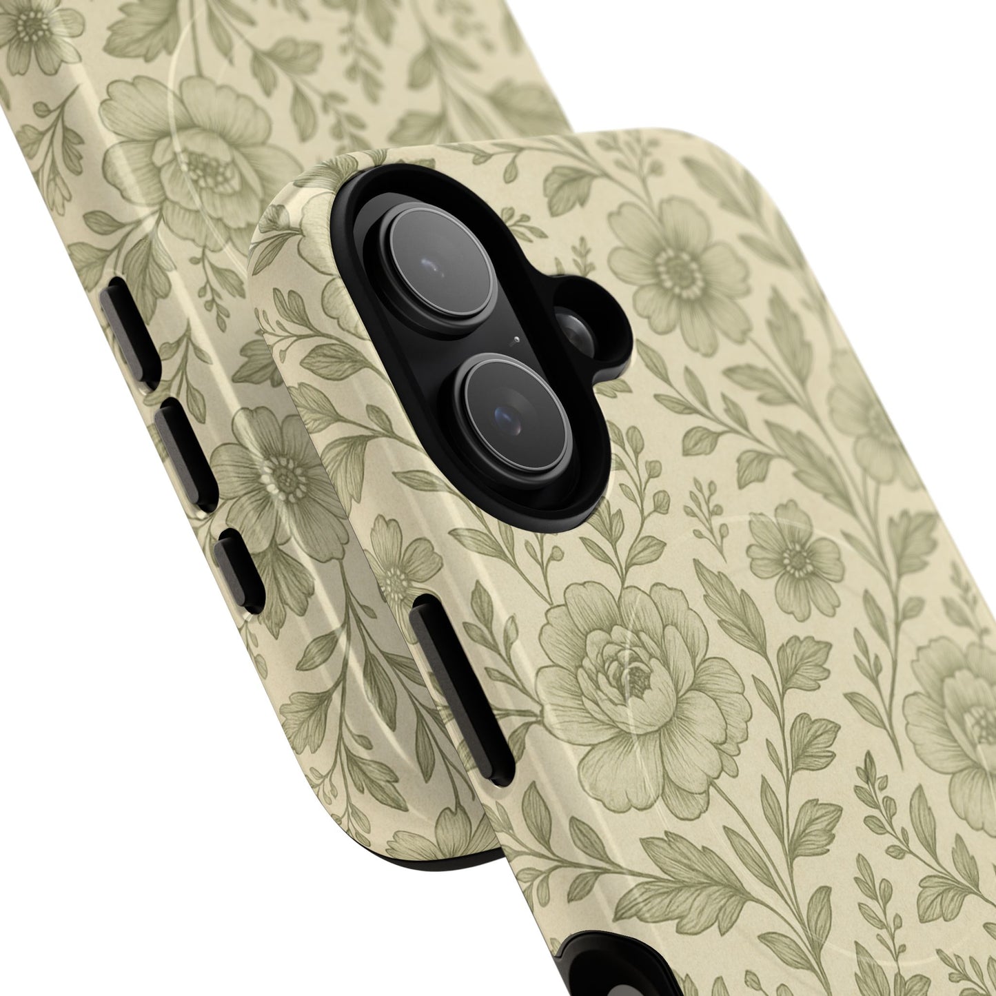 Sage Pattern Vintage Floral iPhone Case | Compatible with MagSafe