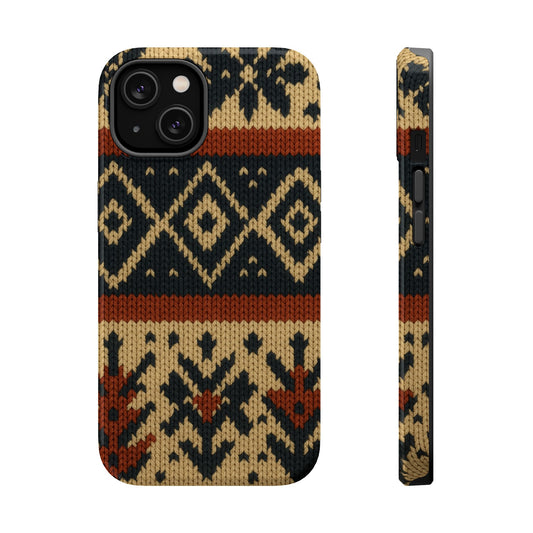 Nordic Knit Pattern MagSafe Impact-Resistant iPhone Case