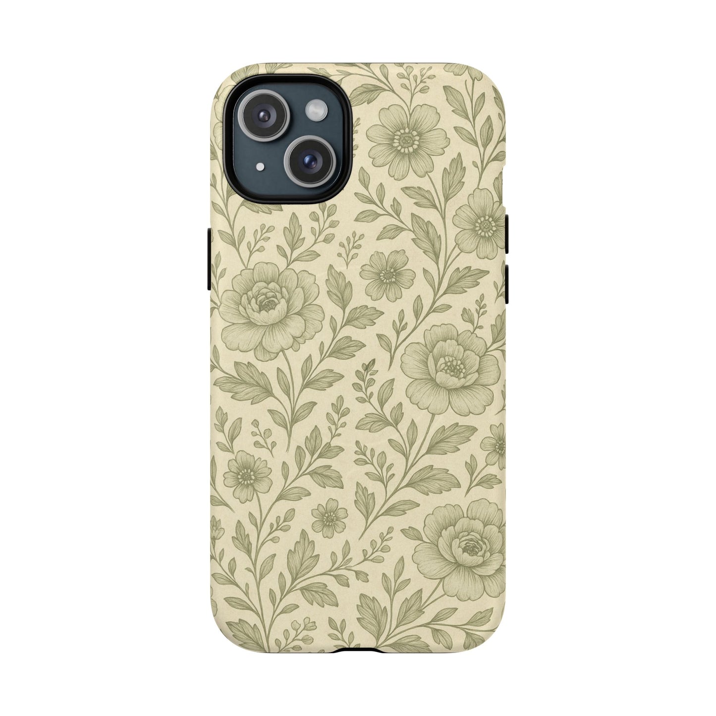 Sage Pattern Vintage Floral iPhone Case | Compatible with MagSafe