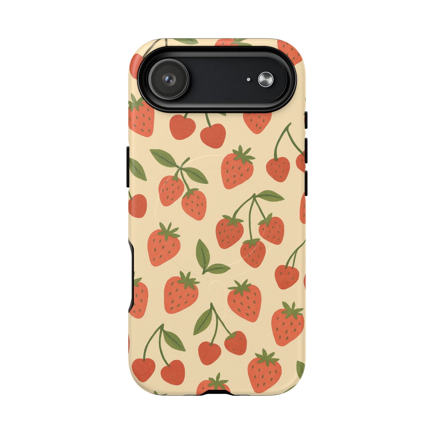 Strawberry Cherry Fruit Pattern iPhone Case | MagSafe Compatible