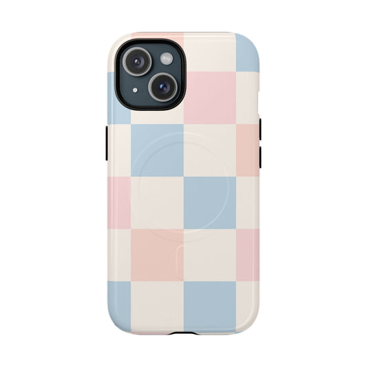 Pastel Checkerboard Pattern iPhone Cases - MagSafe