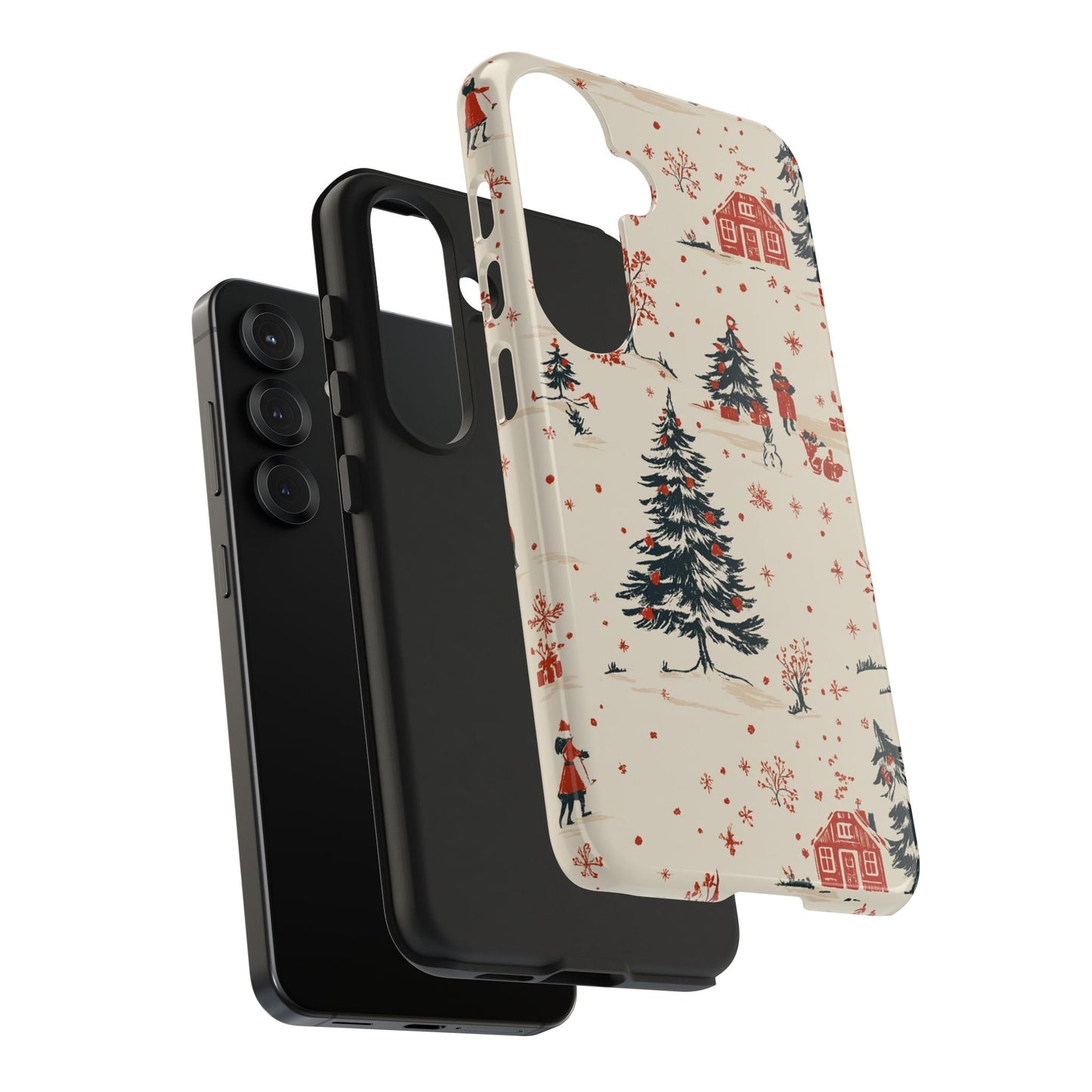 Winter Village Holiday Tough iPhone Case — Vintage Holidays & Snow Scene Shamo's