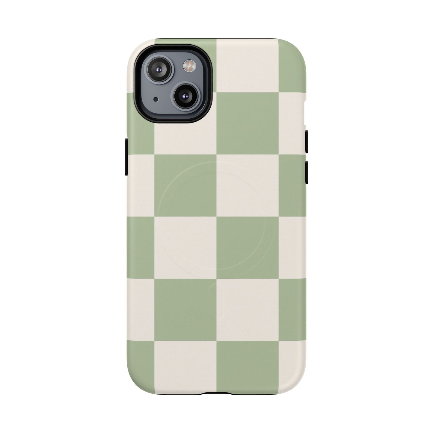 Sage Checkerboard Tough iPhone Case - Compatible with MagSafe