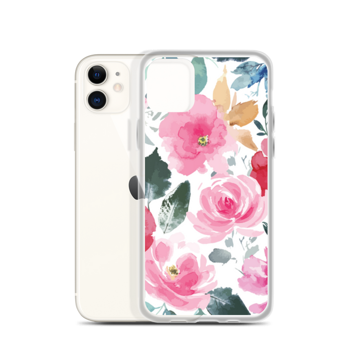 Clear Case for iPhone with flower design