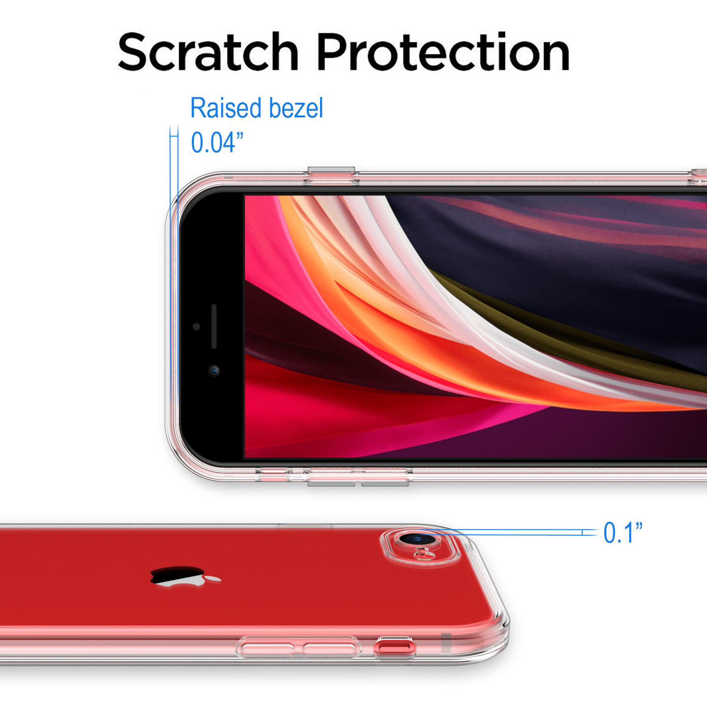 Clear Case for iPhone SE 2022 (3rd generation) iPhone SE 2020 (2nd Generation), iPhone 8 and iPhone 7 Transparent TPU Shock Absorption