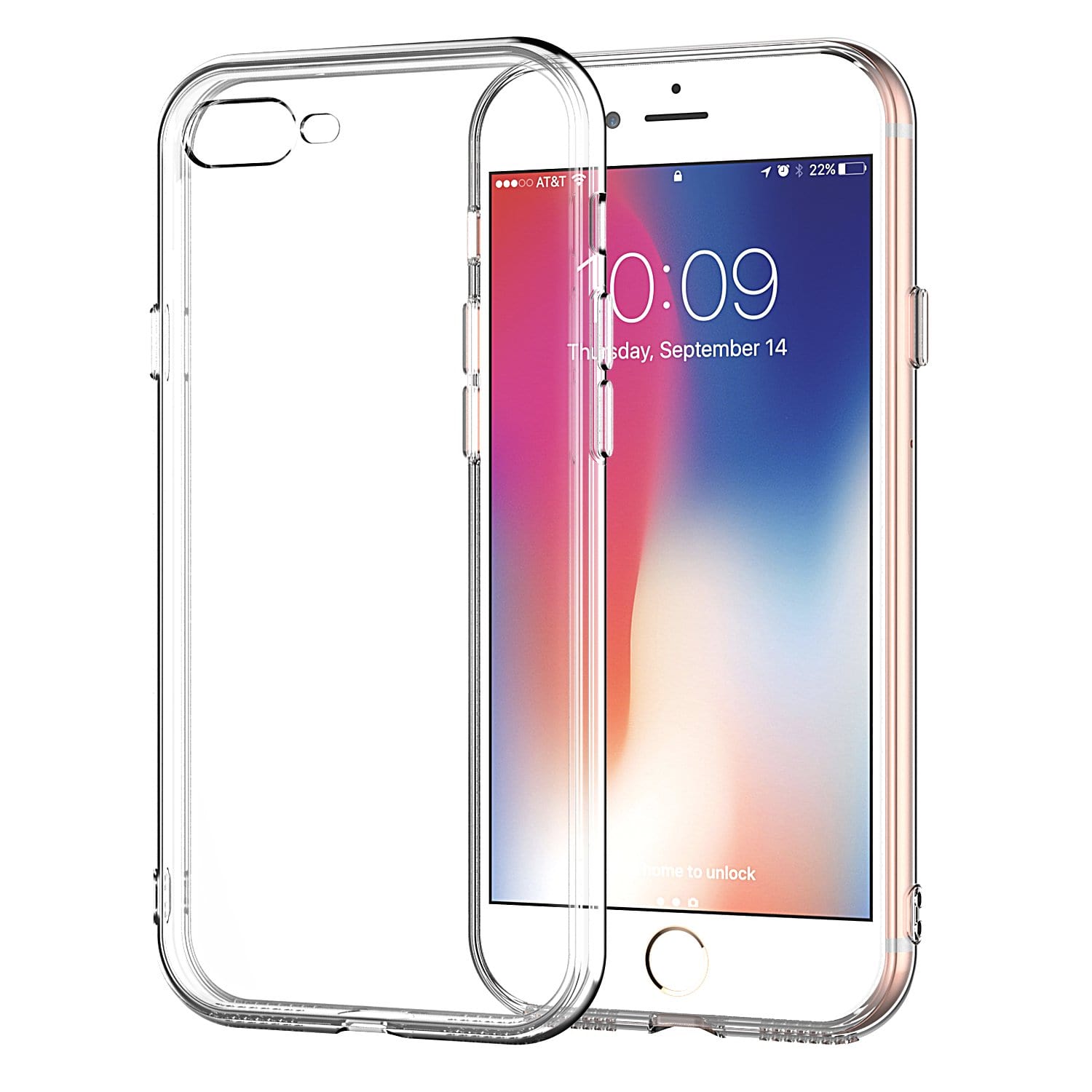 Clear Case for iPhone 8 Plus and iPhone 7 Plus Transparent TPU Shock Absorption