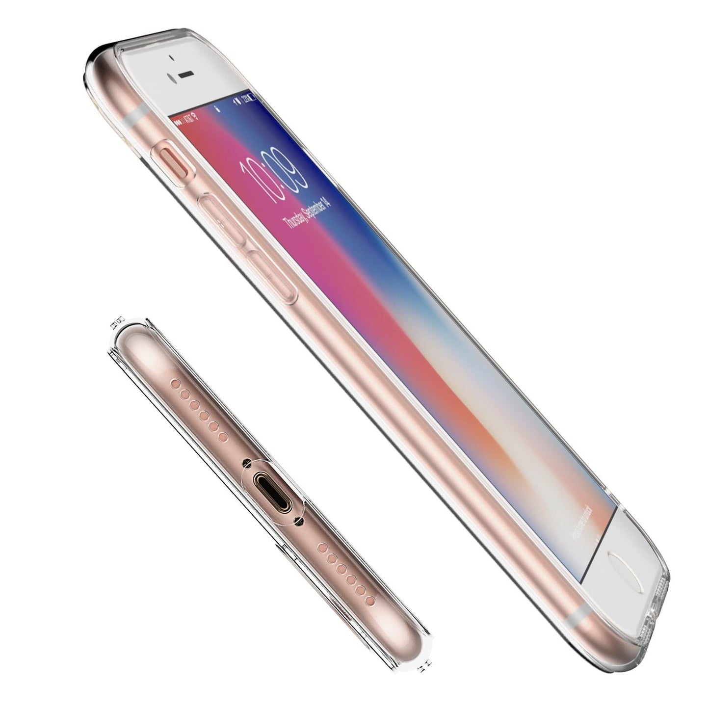 Clear Case for iPhone 8 and iPhone 7 Transparent TPU Shock Absorption