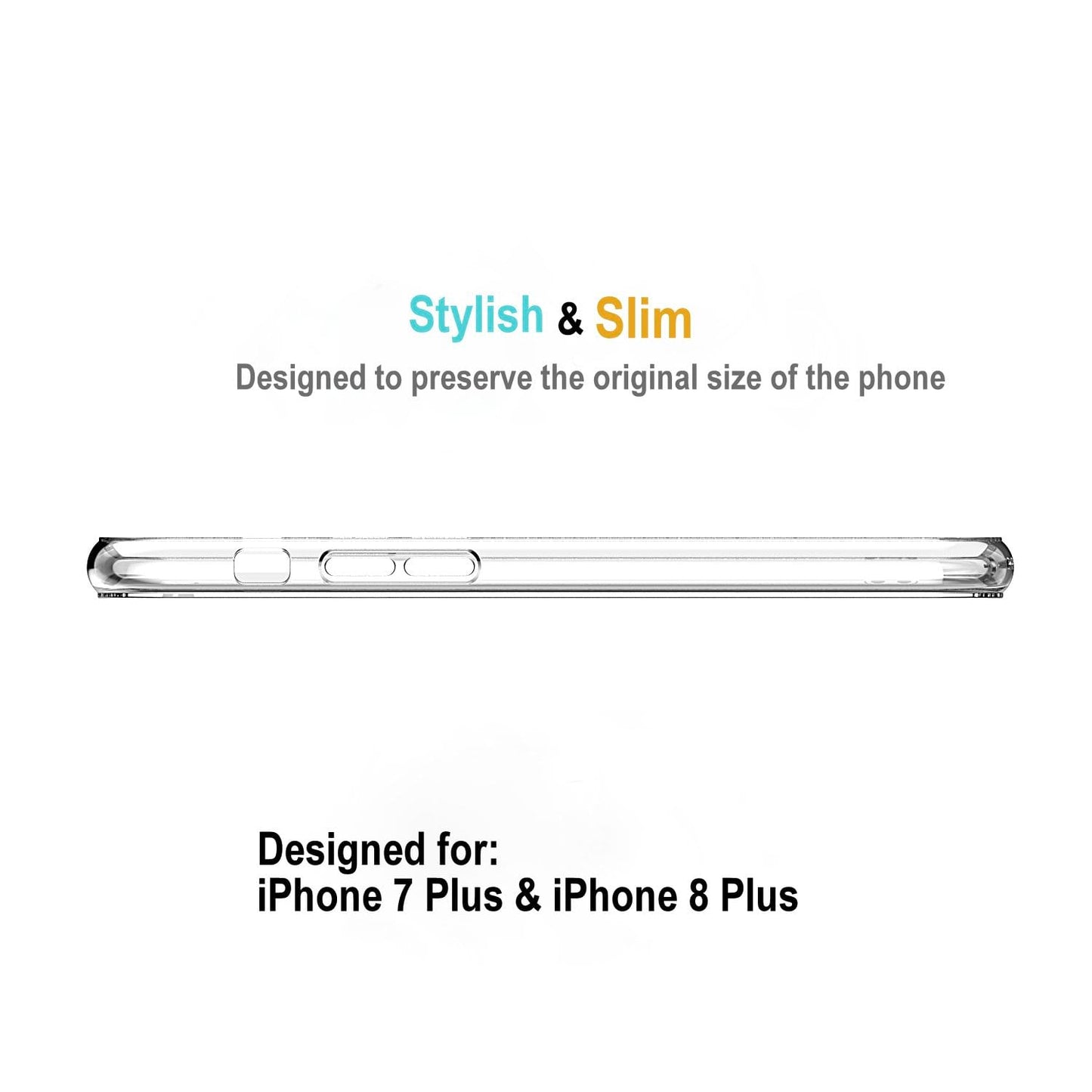 Clear Case for iPhone 8 Plus and iPhone 7 Plus Transparent TPU Shock Absorption