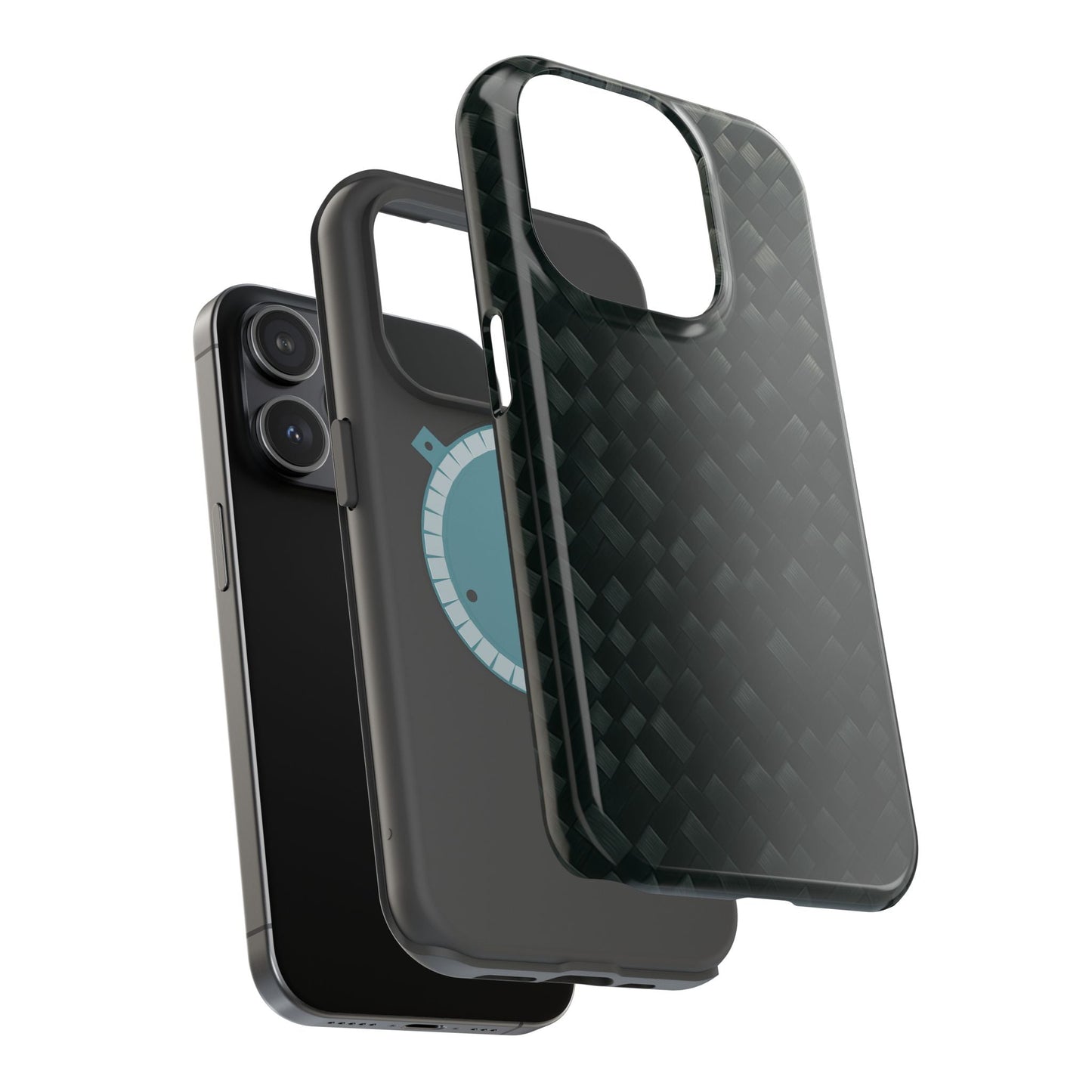 Dark Carbon Fiber Texture Magnetic Impact-Resistant iPhone Case | MagSafe compatible  Shamo's