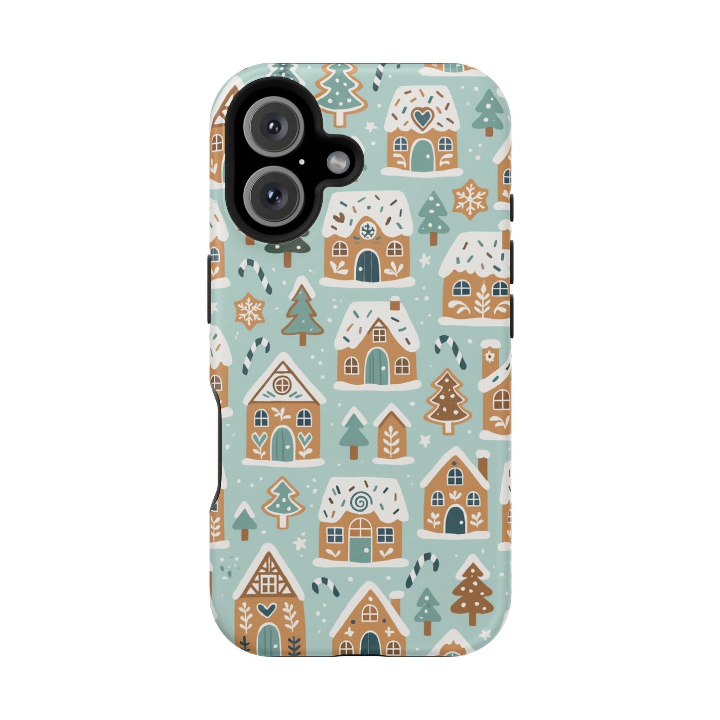 Winter Gingerbread Village Holiday Theme iPhone Case with MagSafe compatibility  Shamo's iPhone 16 / Matte