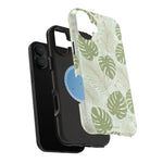 Tropical Monstera Phone Case, Impact-Resistant Magnetic iPhone Cover with MagSafe Compatibility