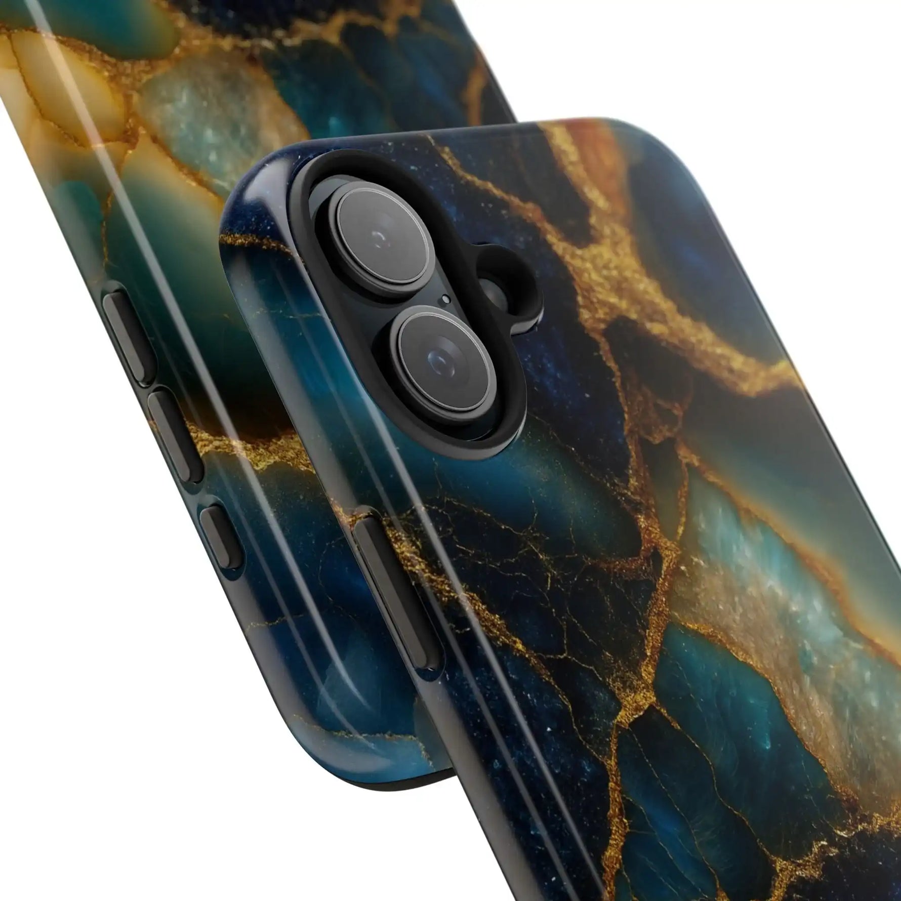 Blue Gold Agate Tough Phone Case Marble Stone Design  Shamo's