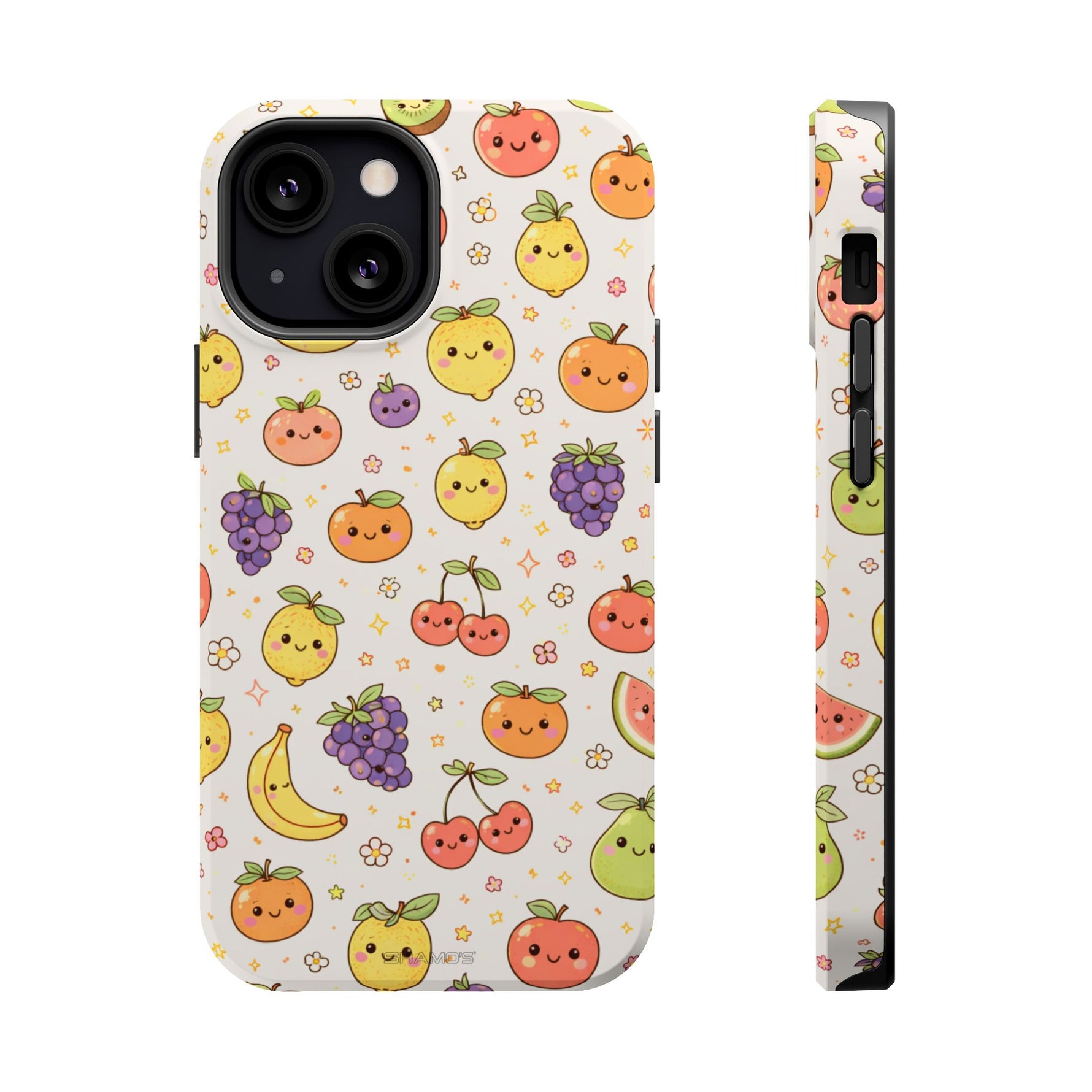 Cute Kawaii Fun Fruit Pattern Magnetic Impact-Resistant iPhone Case with MagSafe Compatibility