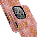 Pink Gingerbread Holiday iPhone Case with MagSafe compatibility - Shamo's