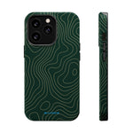 Topographic Green Magnetic Impact-Resistant iPhone Case | MagSafe compatible  Shamo's iPhone 13 Pro / Glossy
