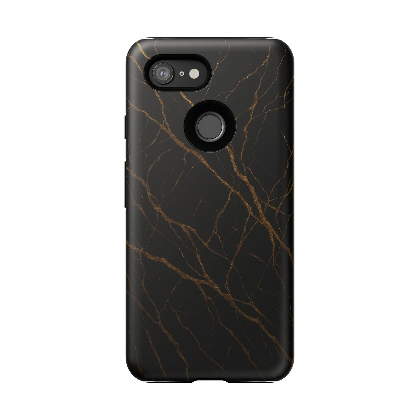 Black Marble Tough iPhone Case