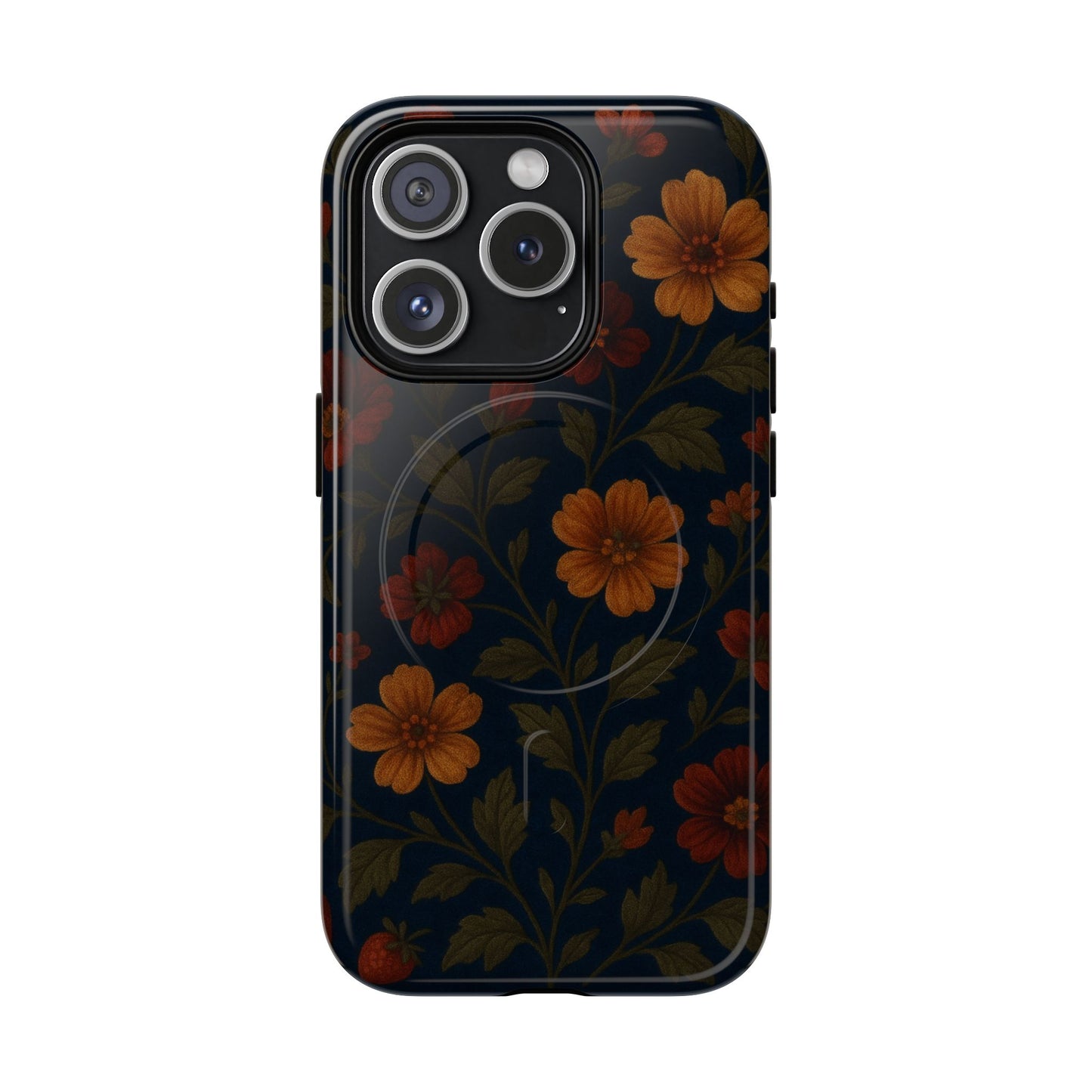 Floral Night Velvet iPhone Case - Works with MagSafe