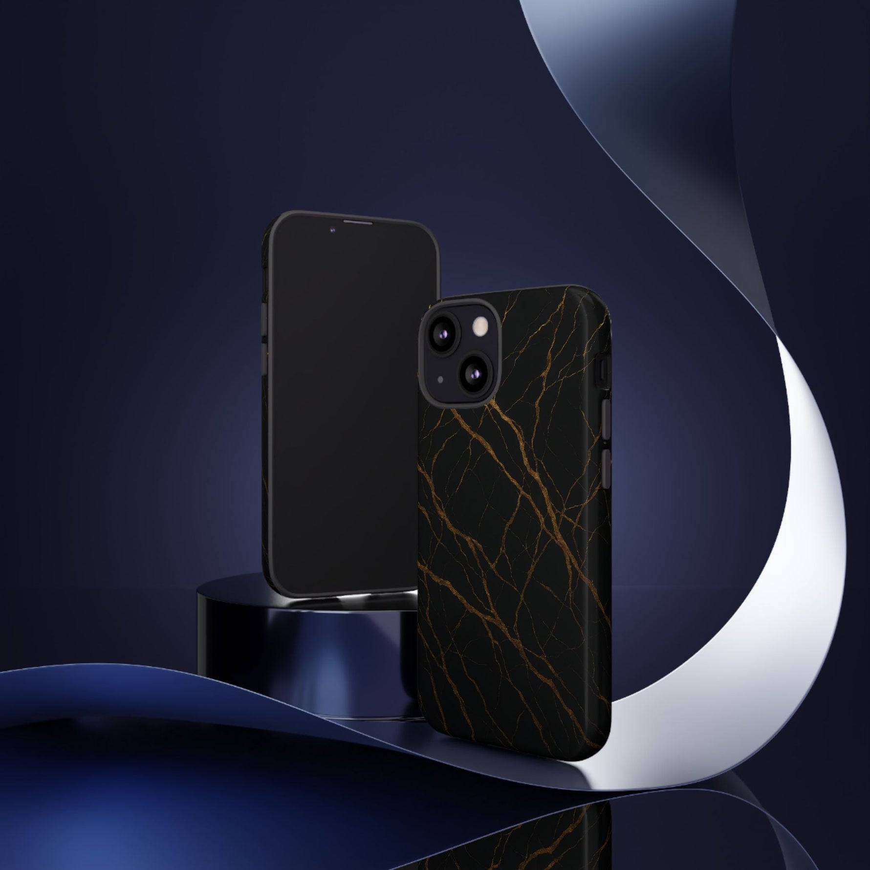 Black Marble Tough iPhone Case  Shamo's