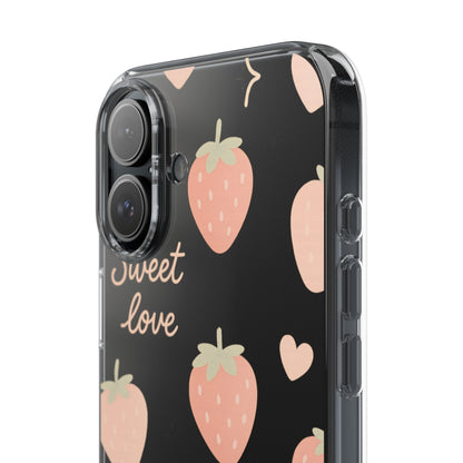 Sweet Love Strawberry Clear iPhone Case | MagSafe