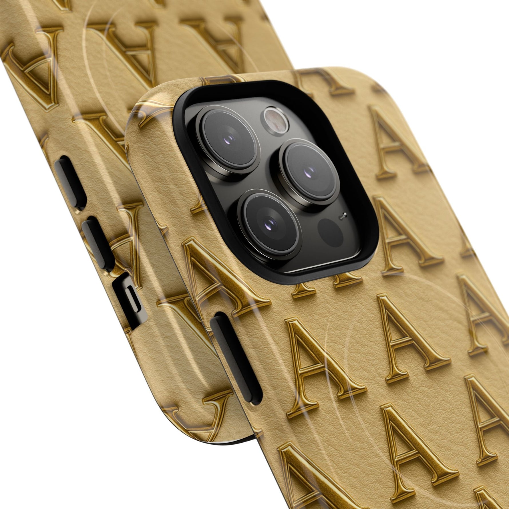 Gold Monogram 'A' iPhone Case with MagSafe  Shamo's