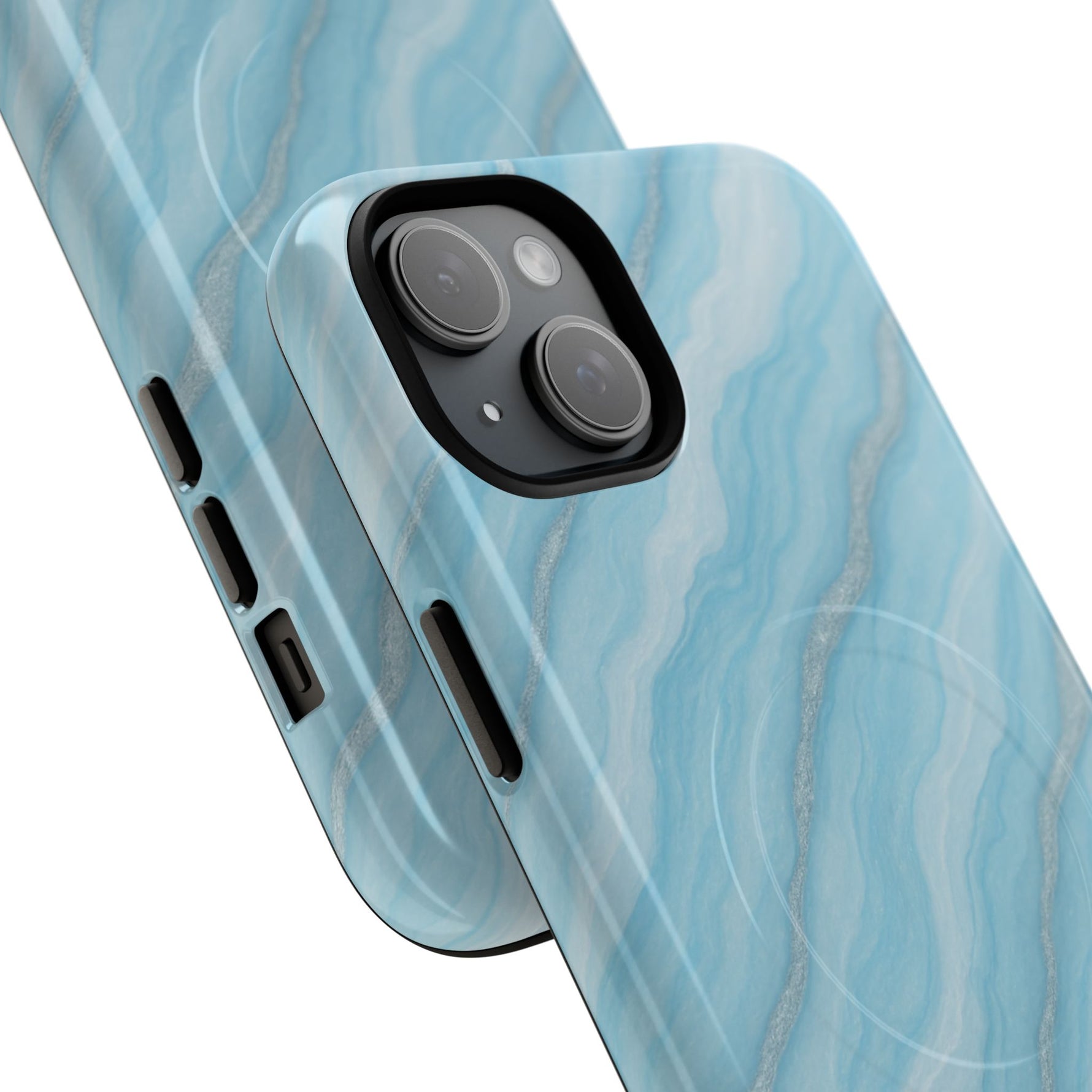 Sky Blue Marble iPhone Case with MagSafe - Shamo's