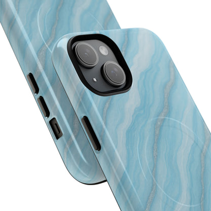 Sky Blue Marble iPhone Case with MagSafe - Shamo's