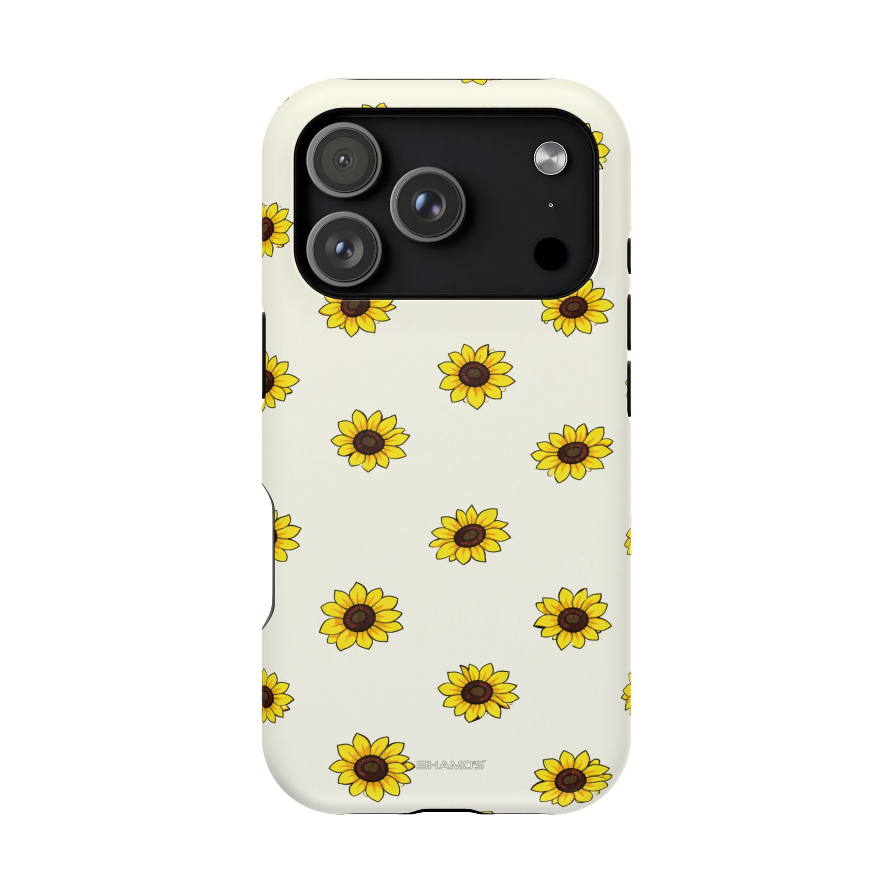 Sunflower Pattern Magnetic Impact-Resistant iPhone Case MagSafe Compatible