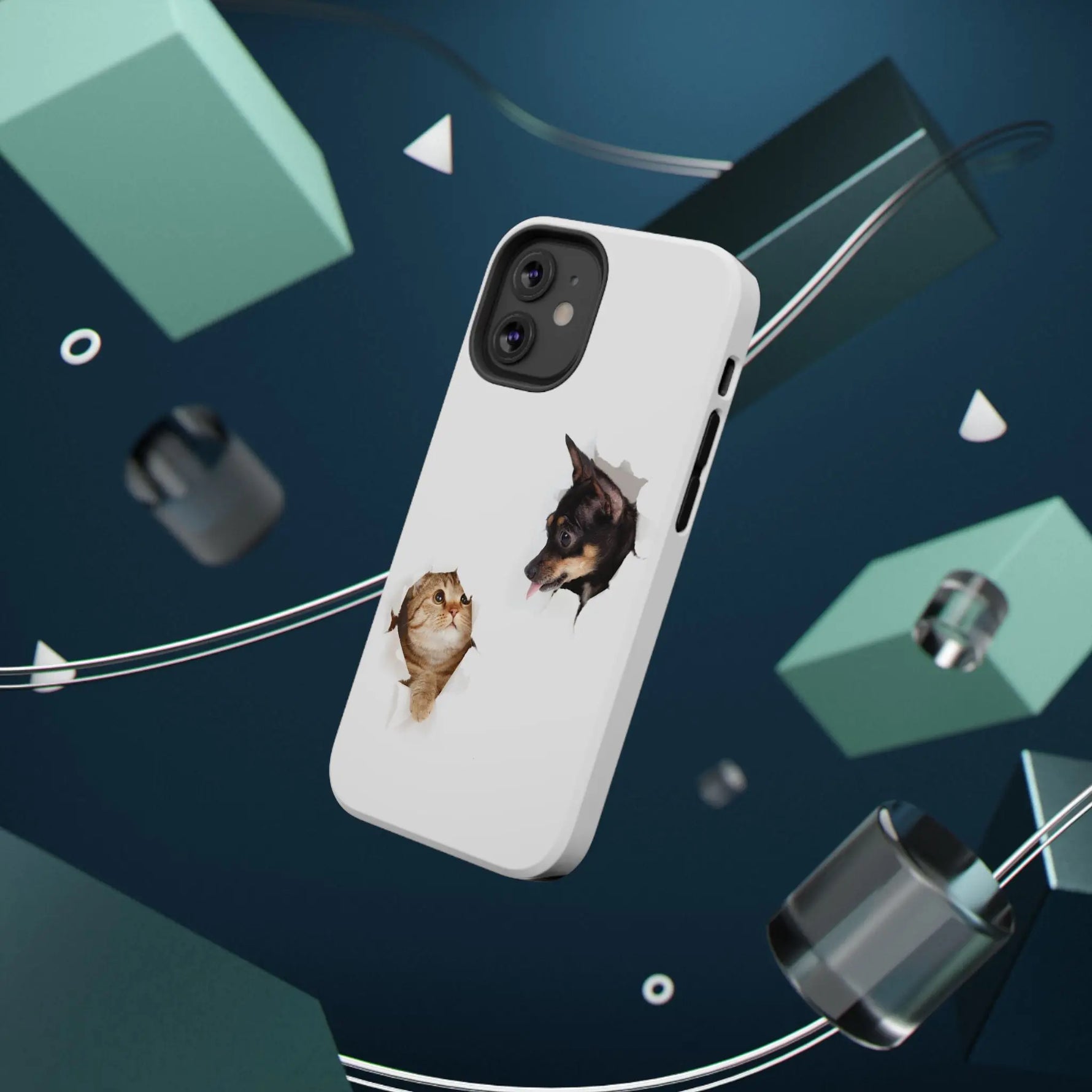 Impact-Resistant Cases with a cat and a dog - Shamo's