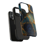 Blue Gold Agate Tough Phone Case Marble Stone Design  Shamo's