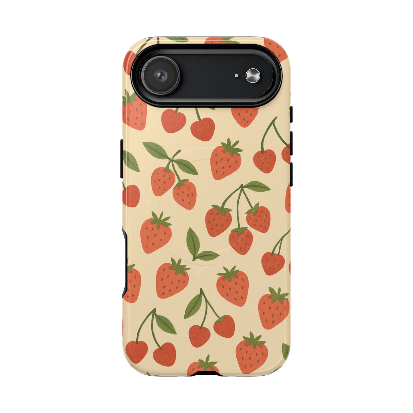 Strawberry Cherry Fruit Pattern iPhone Case | MagSafe Compatible