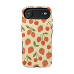 Strawberry Cherry Fruit Pattern iPhone Case | MagSafe Compatible - Shamo's